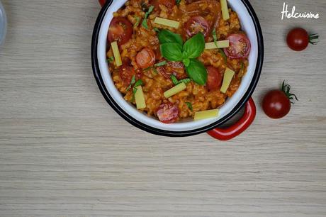 Risotto aux tomates, basilic et conté (Plat Végétarien)