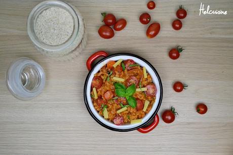 Risotto aux tomates, basilic et conté (Plat Végétarien)