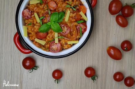 Risotto aux tomates, basilic et conté (Plat Végétarien)