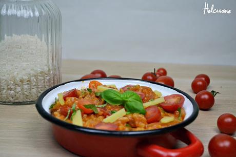 Risotto aux tomates, basilic et conté (Plat Végétarien)