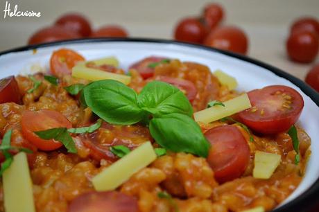 Risotto aux tomates, basilic et conté (Plat Végétarien)