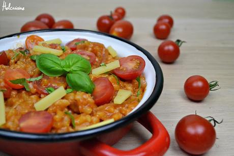 Risotto aux tomates, basilic et conté (Plat Végétarien)