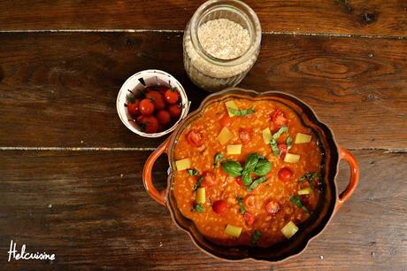 Risotto aux tomates, basilic et conté (Plat Végétarien)