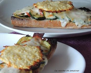 Bruschetta gourmandes et chips de fromage