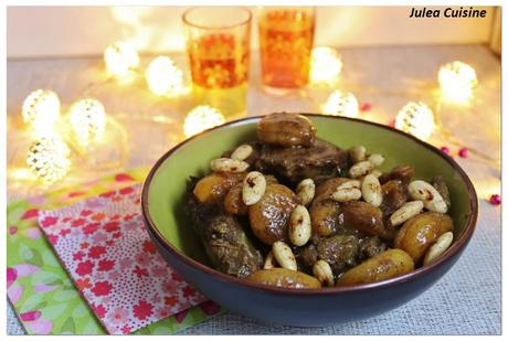 Tajine de boeuf, aux abricots et aux amandes