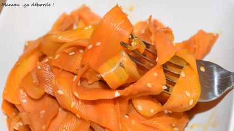 Tagliatelles de carottes à la sauce soja