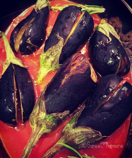 aubergines, sweet kwisine, eggplant, vegan , vegetarien, tomate, pois chiches, chickpeas