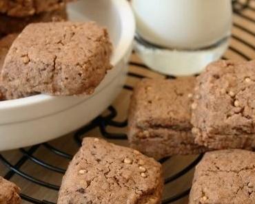 Sablés au chocolat et quinoa soufflé, Bio, sans oeufs, ni gluten ....