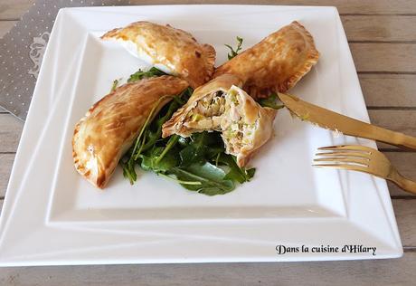 Chaussons à la fondue de poireau et au saumon / Leek fondue and salmon turnovers