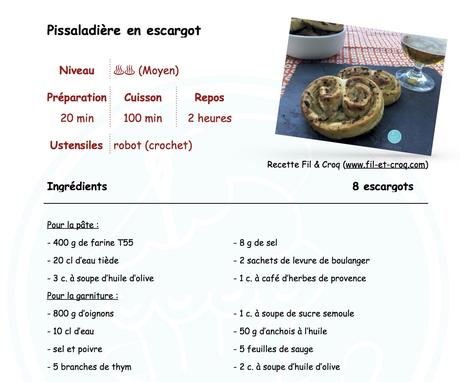 Un parfum de sud avec ma pissaladière en escargot ♨♨