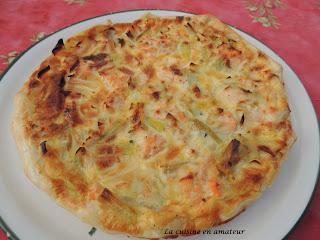 Tarte aux poireaux et saumon