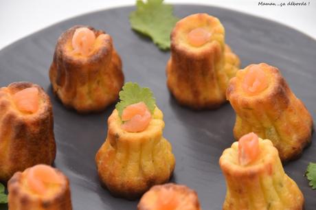 Cannelés saumon et fromage frais ail et fines herbes