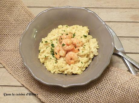 Risotto au lait de coco, crevettes et curry / Coco milk, shrimp and curry risotto