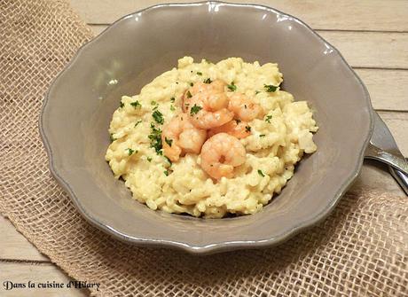 Risotto au lait de coco, crevettes et curry / Coco milk, shrimp and curry risotto