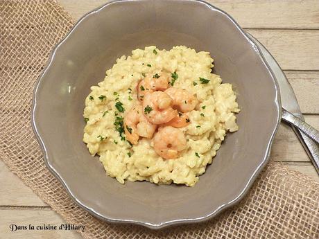 Risotto au lait de coco, crevettes et curry / Coco milk, shrimp and curry risotto