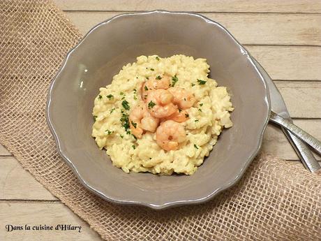 Risotto au lait de coco, crevettes et curry / Coco milk, shrimp and curry risotto