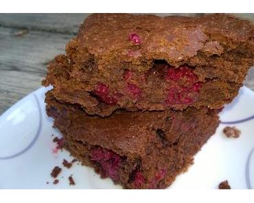 Brownie au chocolat et aux framboises