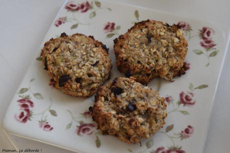 Cookies à la banane, flocons d'avoine et coco