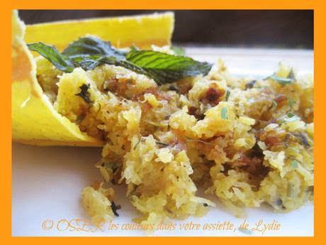 Courge Stripetti poêlée à la menthe et au citron