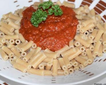 Pâte au coulis de poivrons grillés