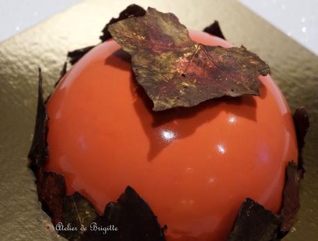 "Automne&quot; Dôme, Insert Confit Framboises(Michalak),Bavaroise Chocolat(Felder)