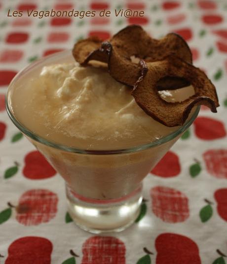 Mousse de pomme et de coing, gelée et chips de pomme