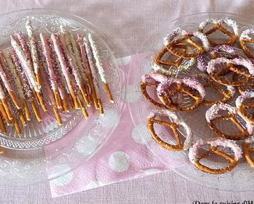 Bretzels chocolatés (et très girly) façon mikado / Girly chocolate pretzels