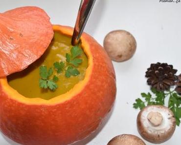 Velouté de potimarron et champignons