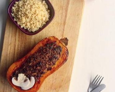Courge butternut farcie aux champignons