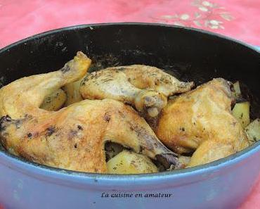 Poulet et pommes de terre en cocotte