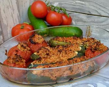 Légumes farcis au tofu et riz