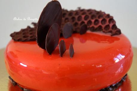 Mousse chocolat au lait et Insert confit de fraises (recettes de Ch.Felder)