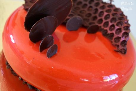 Mousse chocolat au lait et Insert confit de fraises (recettes de Ch.Felder)