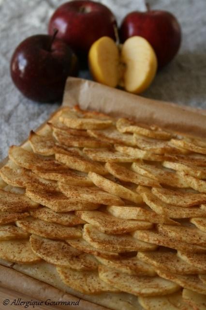 Tarte fine à la pomme, sans oeufs ni gluten...