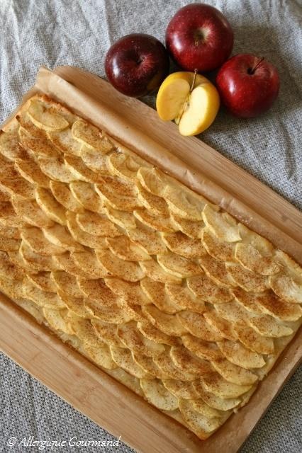 Tarte fine à la pomme, sans oeufs ni gluten...