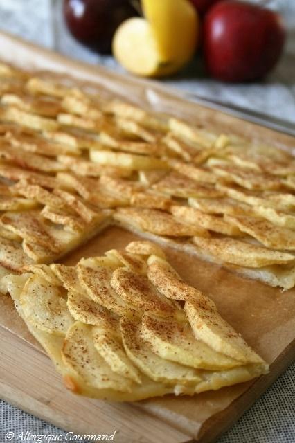 Tarte fine à la pomme, sans oeufs ni gluten...