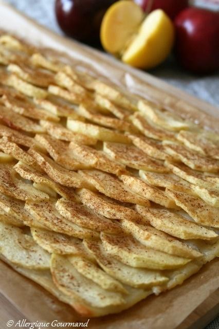 Tarte fine à la pomme, sans oeufs ni gluten...