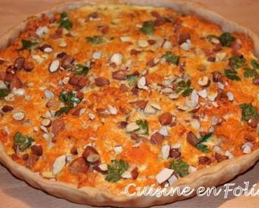 Quiche aux patates douces, amandes et gorgonzola