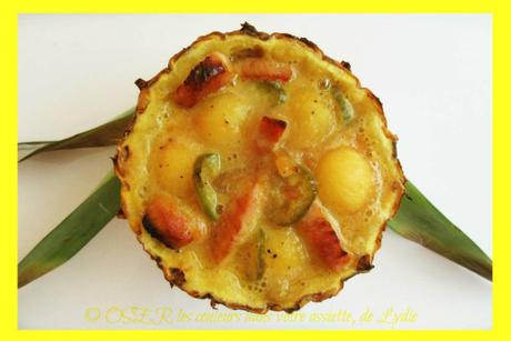 Ananas rôti et émincé de dinde au piment vert