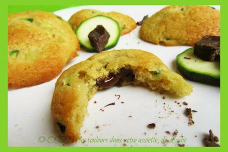 Cookies de courgette au cœur fondant de chocolat noir