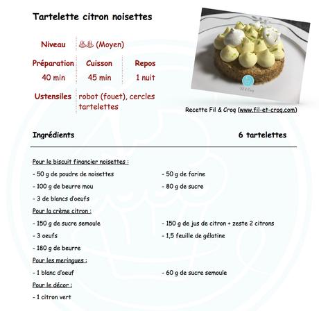 Tartelette citron noisette : une association originale et tellement bonne ! ♨♨