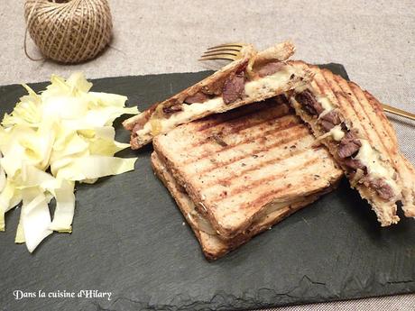 Croque monsieur au confit de canard et confit d'oignon / Duck confit and onion confit grilled cheese