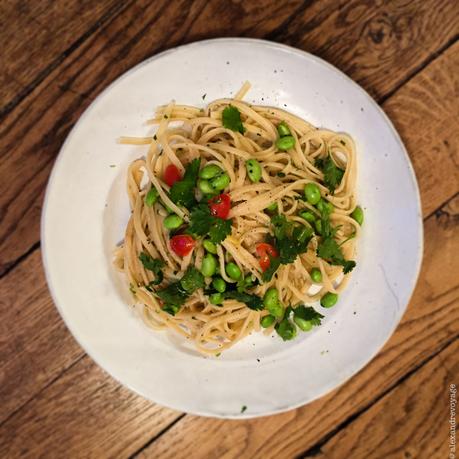 Le temps qu’il faut à l’eau pour bouillir -Edamame pasta