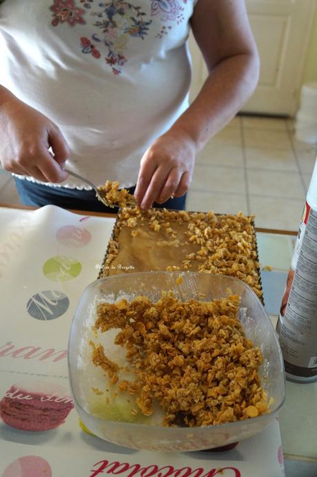 Carré ou crumble aux pommes ,avoine et maïs