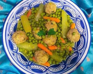 Boulettes au Céleri Petits-Pois et Carottes