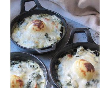 Oeufs florentine à l'oseille, sauce Mornay