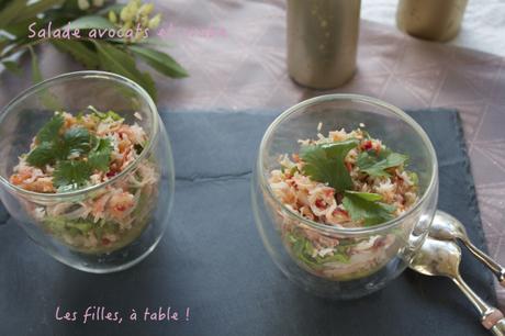 Salade avocats, crabe et coriandre