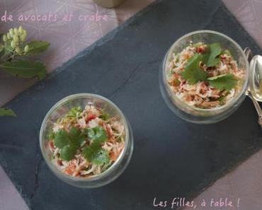 Salade avocats, crabe et coriandre