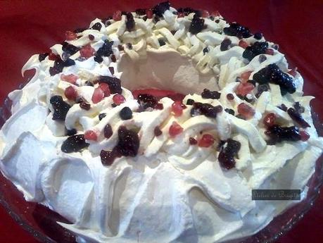 Couronne de Noël, Pavlova aux fruits rouges