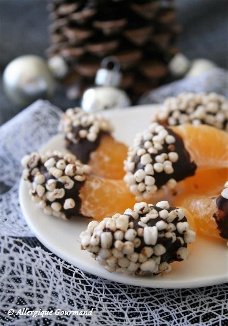 Clémentines en habit de chocolat au quinoa soufflé, bio, sans oeufs, gluten, lait......